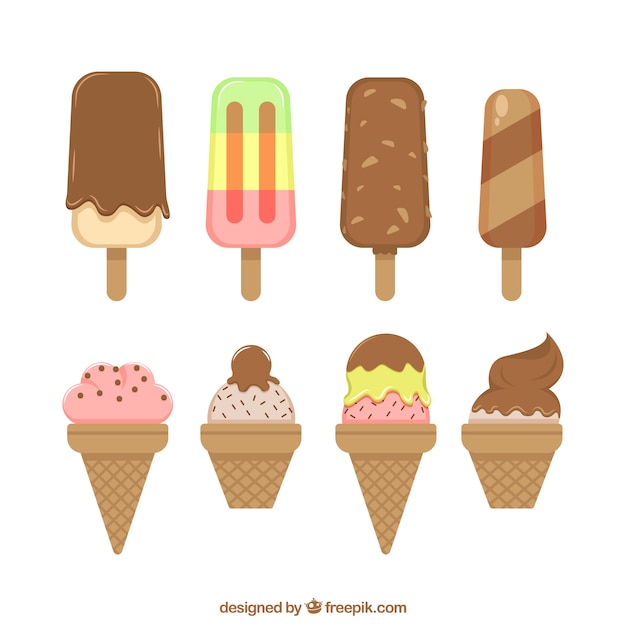 Genial selección de helados apetitosos