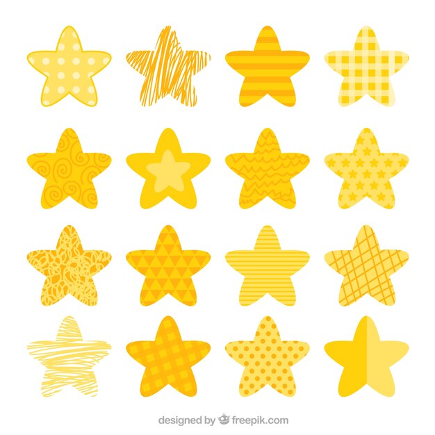 Genial set de estrellas naranjas con diferentes diseños