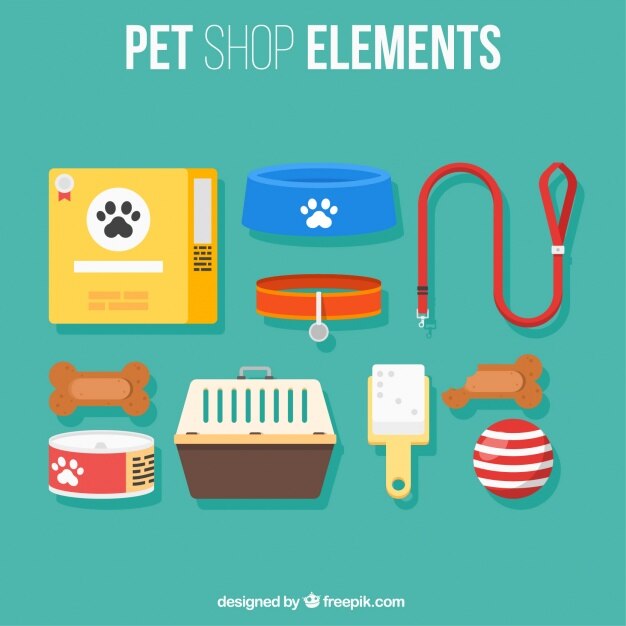 Vector gratuito geniales artículos de la tienda de mascotas