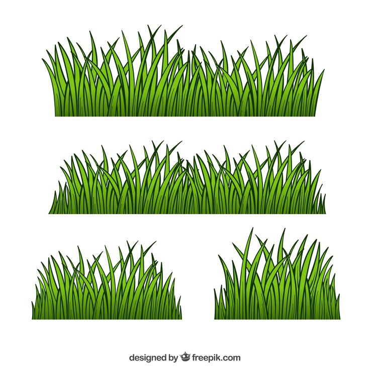 Vector gratuito geniales bordes de hierba con diferentes diseños