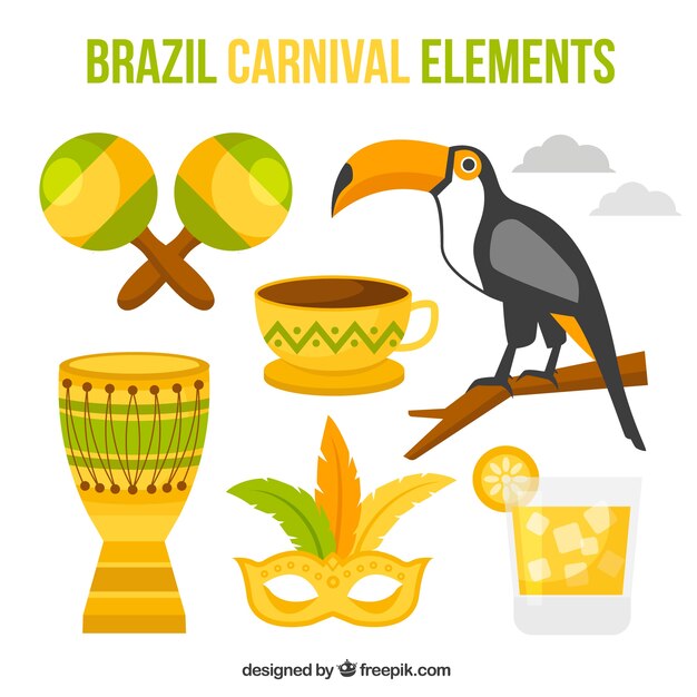 Geniales elementos listos para el carnaval de brasil