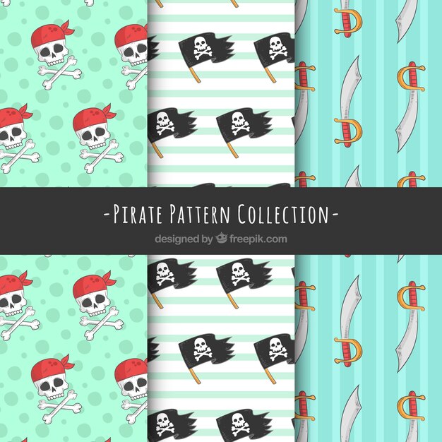 Geniales patrones con artículos piratas decorativos