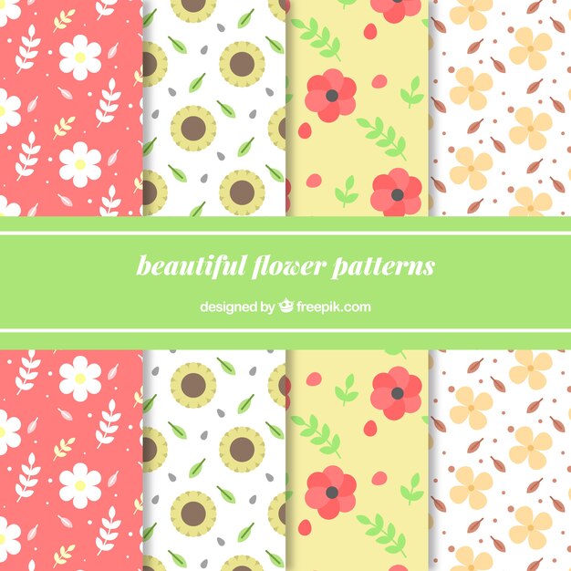 Geniales patrones con flores decorativas