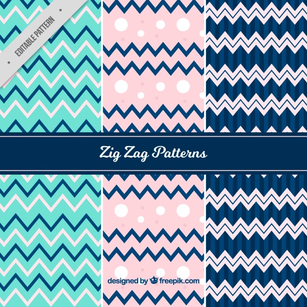 Geniales patrones de líneas decorativas en zigzag