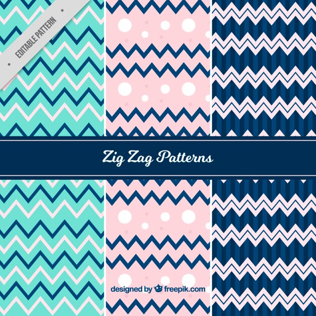 Geniales patrones de líneas decorativas en zigzag