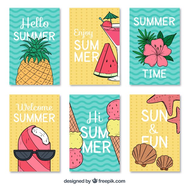 Geniales tarjetas veraniegas con variedad de diseños