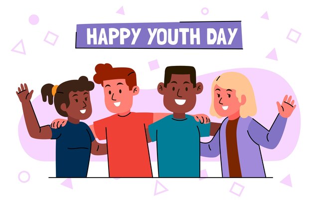 Gente abrazándose el día de la juventud