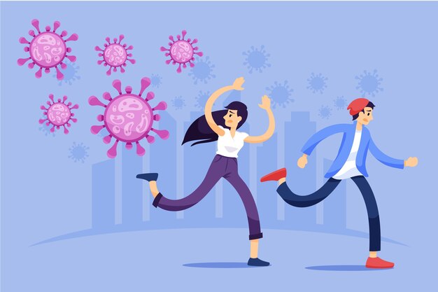 Gente asustada por el coronavirus