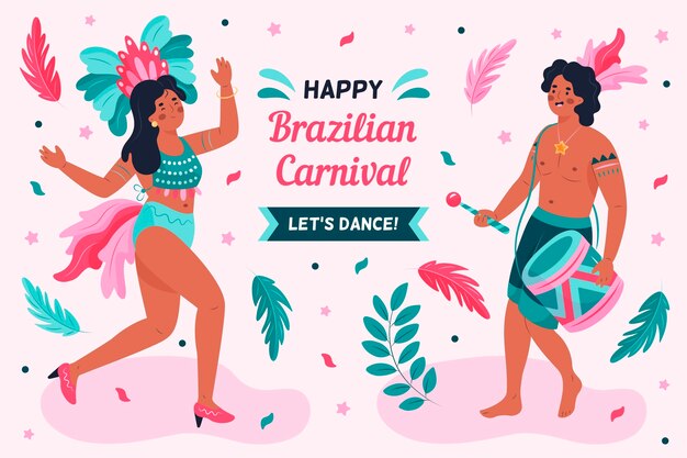 Gente de carnaval brasileño bailando