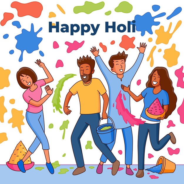 La gente celebra el festival de Holi