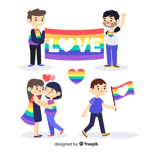 Gente celebrando el día del orgullo lgbt