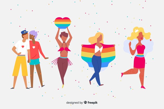 Gente celebrando el día del orgullo lgbt