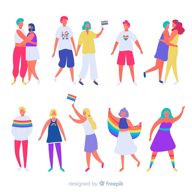 Gente celebrando el día del orgullo lgbt