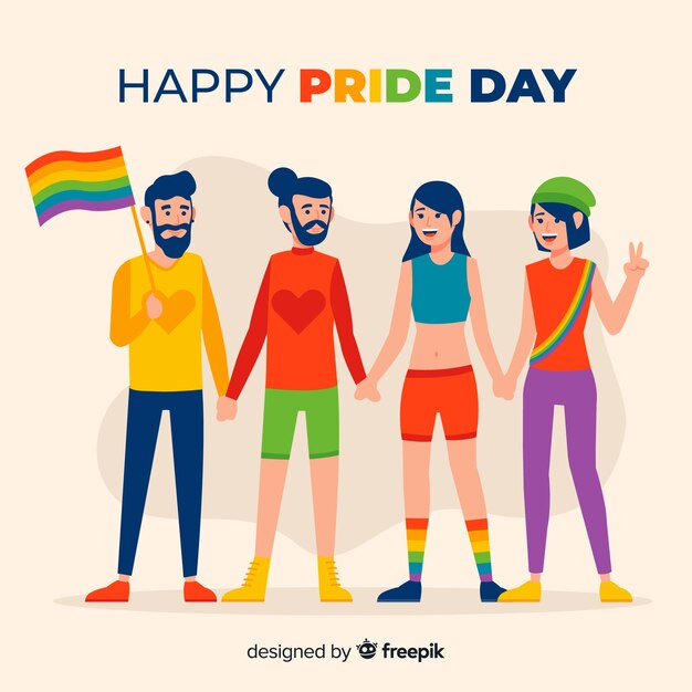 Gente celebrando el día del orgullo lgbt