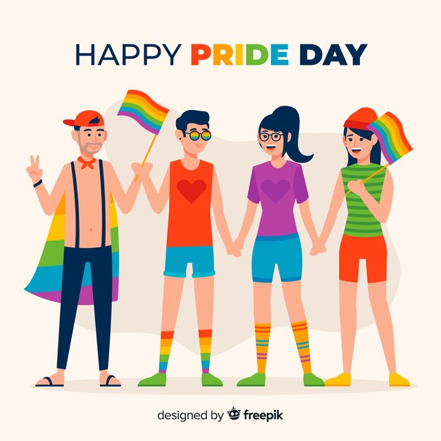 Gente celebrando el día del orgullo lgbt