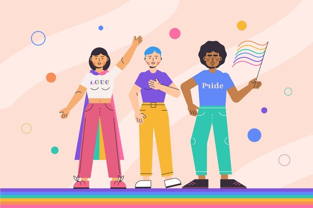 Gente celebrando el día del orgullo
