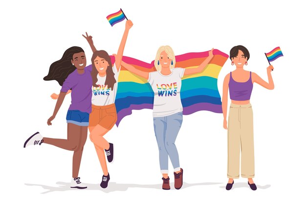 Gente celebrando el día del orgullo