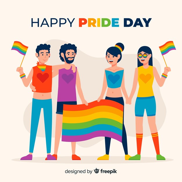 Gente celebrando el día del orgullo