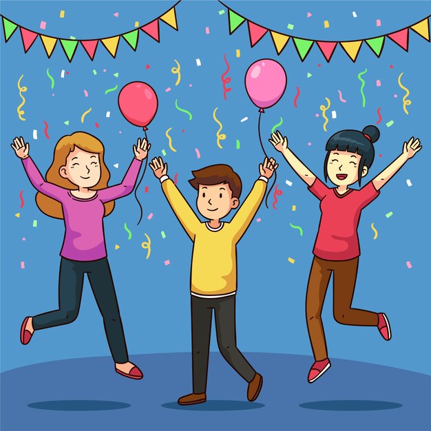 Gente celebrando juntos concepto