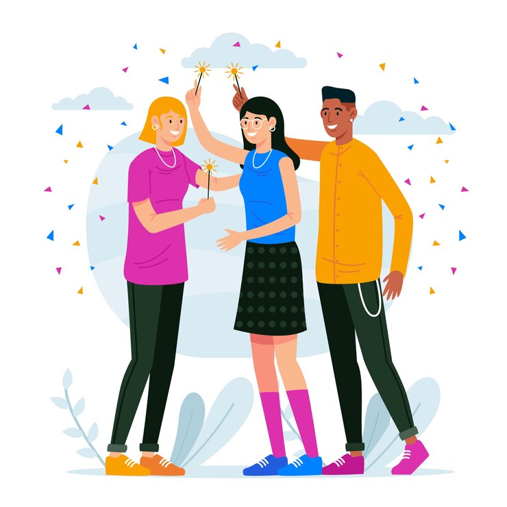 Vector gratuito gente celebrando juntos