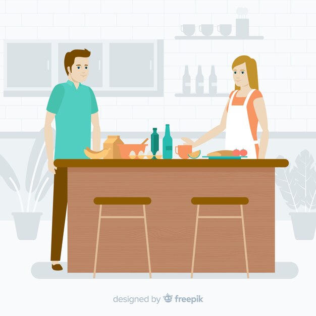 Gente cocinando en la cocina