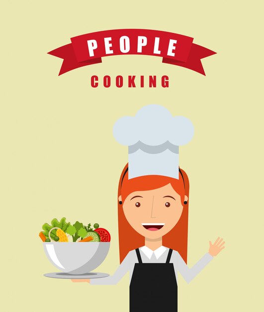 gente cocinando diseño