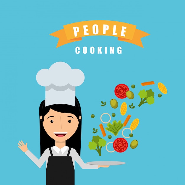 gente cocinando diseño