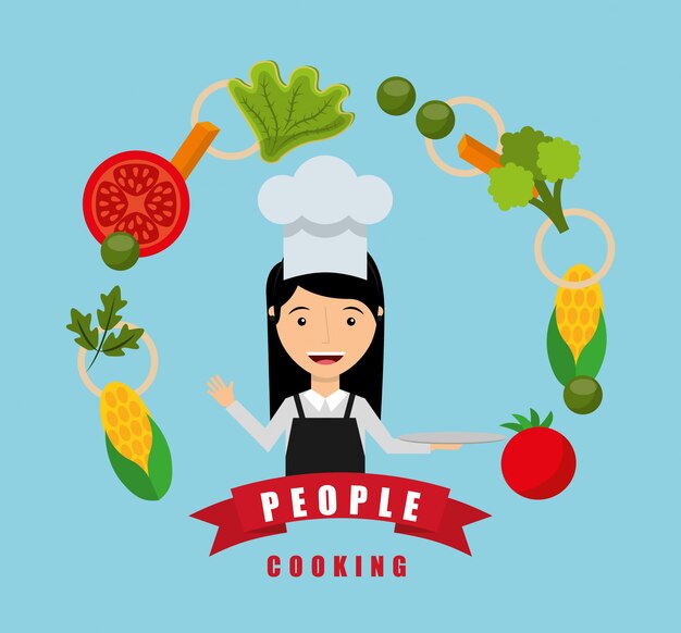 gente cocinando diseño