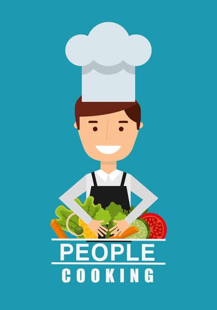 gente cocinando diseño
