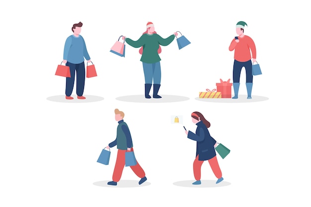 Gente comprando regalos de navidad