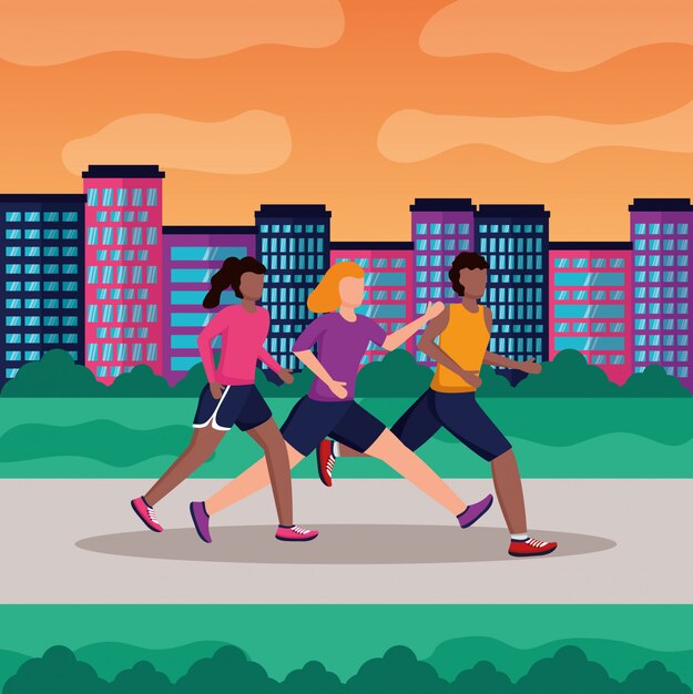 Gente corriendo actividad