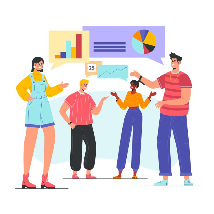 Vector gratuito gente dibujada a mano planeando negocios