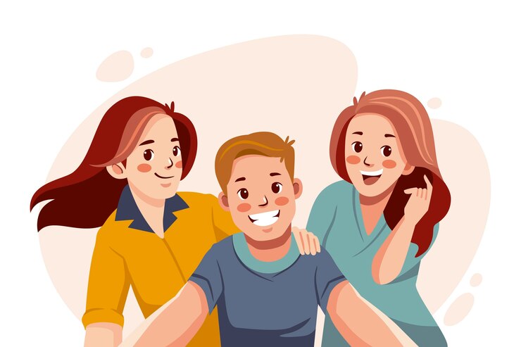 Vector gratuito gente de dibujos animados tomando fotos con el teléfono inteligente