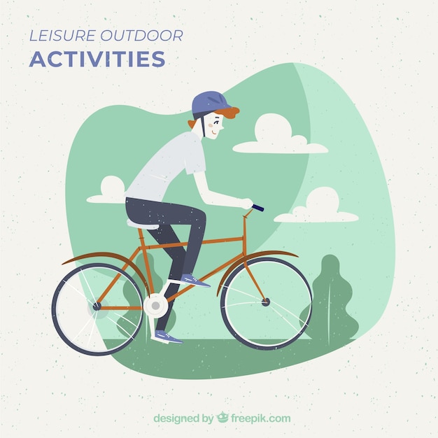 Vector gratuito gente de diseño plano realizando actividades de ocio al aire libre