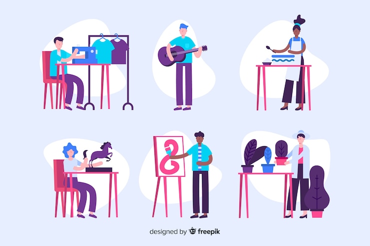 Vector gratuito la gente disfruta de su tiempo libre