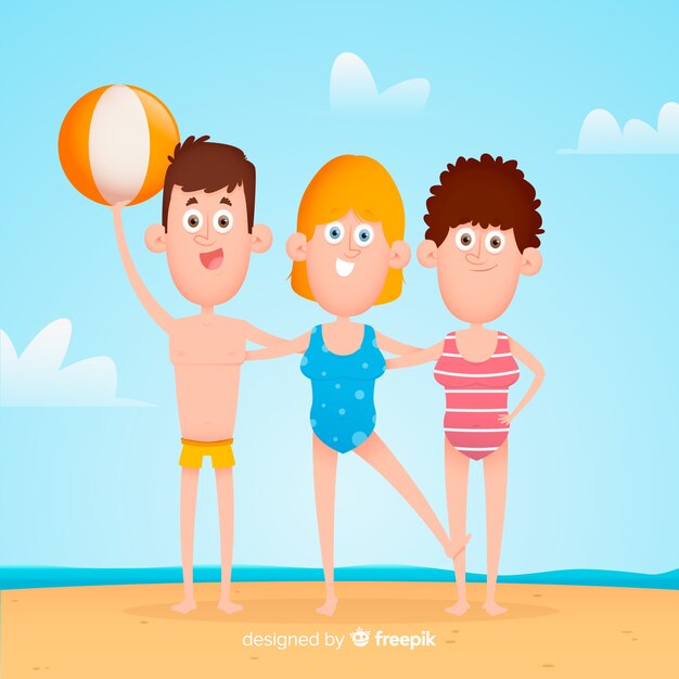 Gente disfrutando del verano en la playa