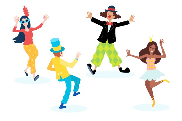 Gente divirtiéndose y bailando en el carnaval