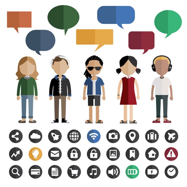 Gente estilo de vida contemporáneo icono Vector concepto