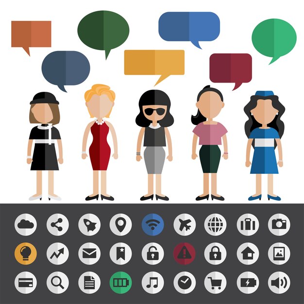 Gente estilo de vida contemporáneo icono Vector concepto