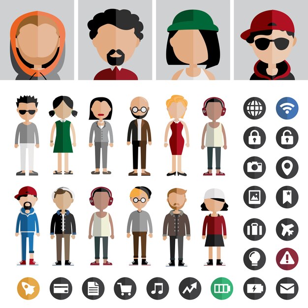 Gente estilo de vida contemporáneo icono Vector concepto