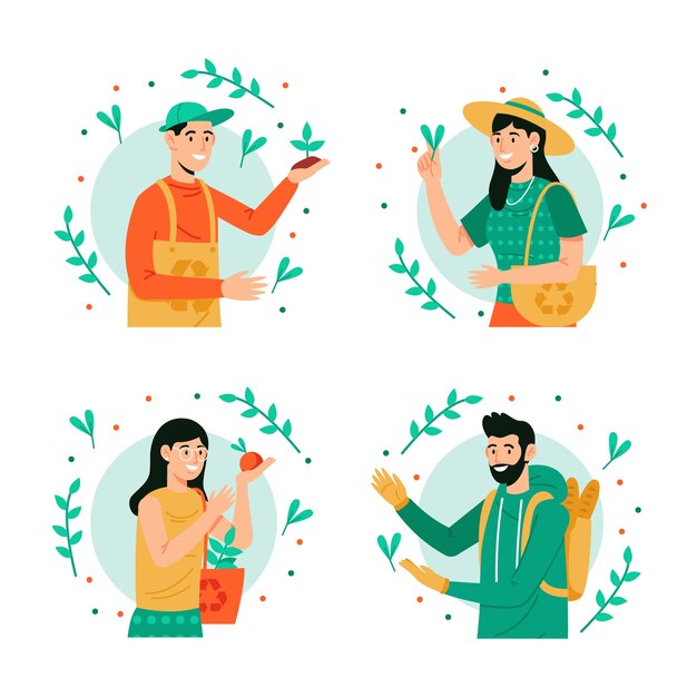 Gente de estilo de vida verde