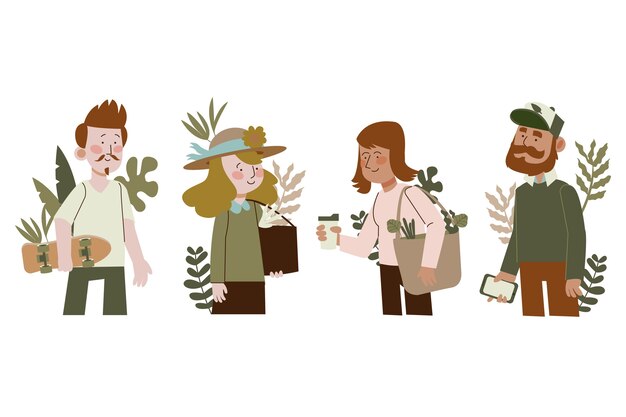 Gente de estilo de vida verde