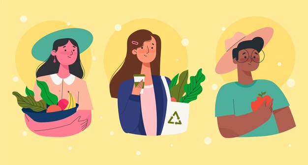 Gente de estilo de vida verde