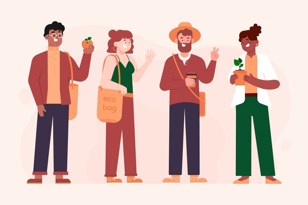 Gente de estilo de vida verde