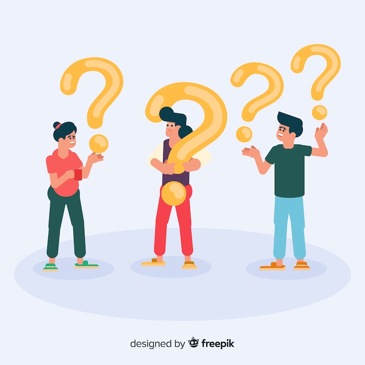 Vector gratuito gente flat sujetando signos de interrogación