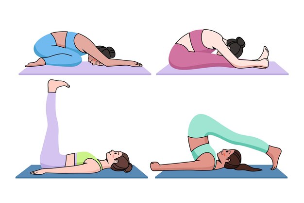 Gente haciendo el concepto de yoga