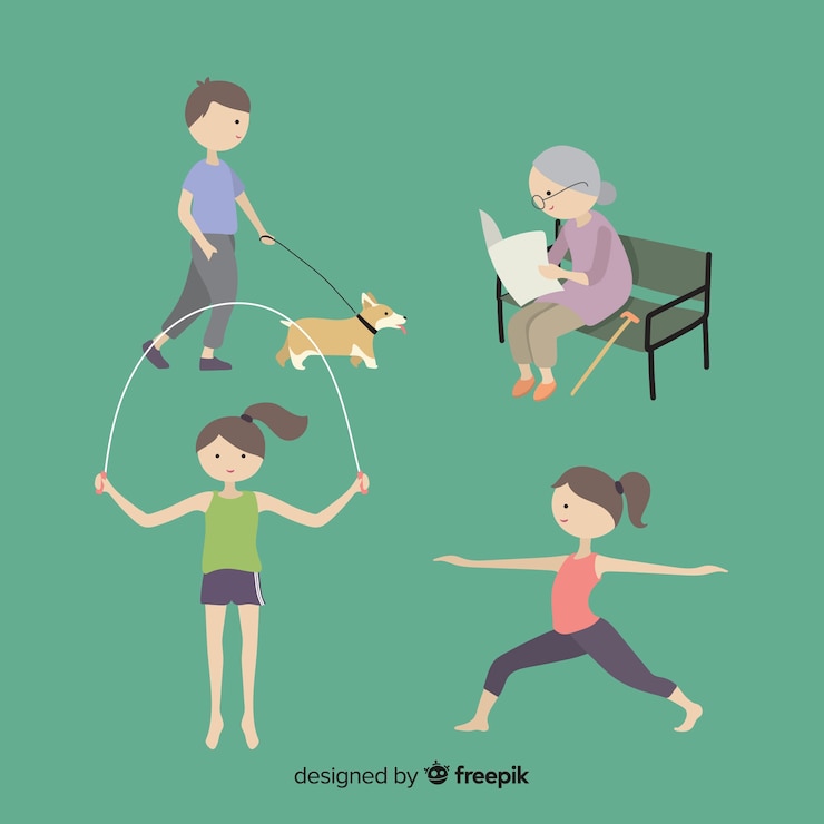 Vector gratuito gente haciendo diferentes actividades