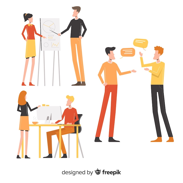 Vector gratuito gente haciendo tareas