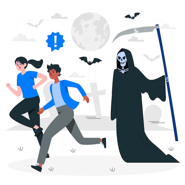 Vector gratuito gente huyendo de la ilustración del concepto de muerte