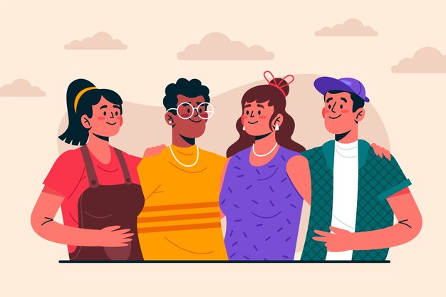 Gente intercultural posando juntos
